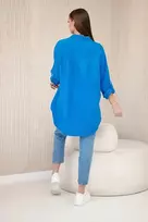 Moteriška oversize muslino palaidinė, turkio spalvos