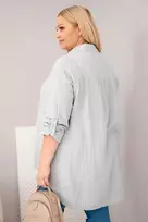 Moteriški muslino marškiniai Plus Size, pilki