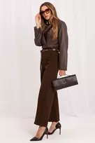 Rudos plačios kelnės Italy Moda