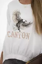 Moteriška palaidinė su erelio ir CANYON užrašu, balta