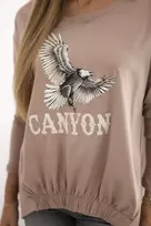 Moteriška palaidinė su erelio ir CANYON užrašu, kapučino spalvos