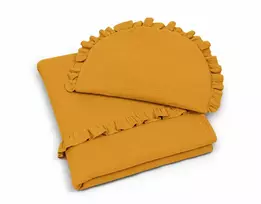 Muslino patalynės komplektas su raukinuku, 2 dalių, honey-yellow