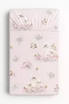 Medvilninė paklodė su guma 120 × 60 cm Little Swans