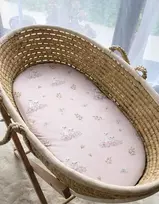 Paklodė su guma Moses krepšiui ir vežimėlio lopšiui 75 × 35 cm My Sweet Baby Little Swans