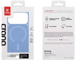 Dėklas iPhone 18 Pro Max / 17 Pro Max Crong Hybrid Matte Magnetic, mėlynas