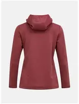 Moteriškas džemperis su gobtuvu Peak Performance Trail Polartec Power Grid Zip Hood, raudonas
