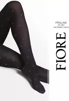 Moteriškos raštuotos pėdkelnės Praline 40 DEN, tamsiai mėlynos