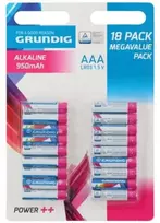 AAA / R03 šarminės baterijos Grundig, 18 vnt
