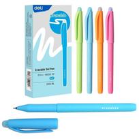 Gelio rašiklis DELI EG163-BL 0.5mm save trinantis, mėlynas