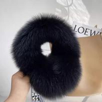 Winter Natural Real Fox Fur Earmuffs Plush Warm Decorate Women Cute Solid Ear Warmer Headphones Neck Warm Bib Scarf brown