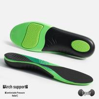 Unisex amortizuojantys ortopediniai sportiniai vidpadžiai su skliauto palaikymu pėdos pronacijai Size 45-46 green