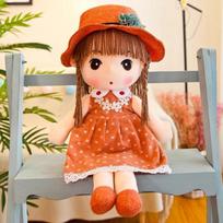 45cm Kawaii mergaičių pliušinis žaislas princesės lėlė su drabužiais vaikai mergaitės kūdikis raminantys žaislai įdaryti pliušiniai žaislai vaikams dovana 45cm oranžinė
