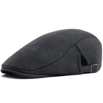 Autumn Winter Faux Suede Beret Fashion Women Men Retro Newsboy Cap Casual Flat Visor Hat Berets Side Buckle For Adjustable New tamsiai pilka spalva
