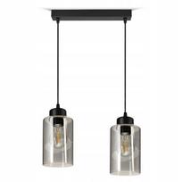 Kabantis lubinis šviestuvas „Glass Tube“ 535-BZ2, juodas, stiklinis, LED E27