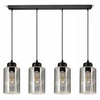 Kabamasis lubinis šviestuvas, juodas stiklinis „Glass Tube“ 535-BZ4 LED E27