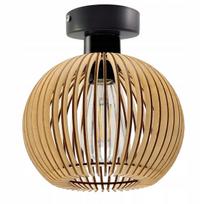 LED-ONE pastatomas lubinis šviestuvas „Loft“, medinis rutulio formos gaubtas