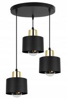Pakabinamas lubų šviestuvas Light Home Panta 2003/3OW, 3 šviesos taškai, juodas ir auksinis metalinis lofto stiliaus