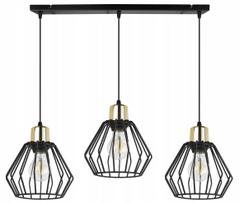 Kabantinis lubinis šviestuvas „Light Home Nuvola“ NUVOLA 2500/3, juodas su auksiniais atspalviais, 3 lempučių, lofto stiliaus
