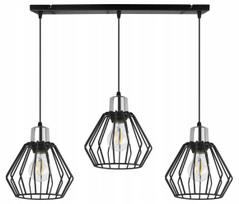 Kabinamas lubinis šviestuvas „Light Home“ NUVOLA 2501/3, juodas, trigubas, loft stiliaus, virš stalo ar salos