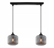 Light Home RIFFLE pakabinamas lubinis šviestuvas su grafito spalvos stikliniu gaubtu, 2 × E27, glamour