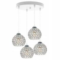 Kabantysis šviestuvas „CRYSTAL“ GLAMOUR, chromo ir baltos spalvos, modernus, su blizgančiais kristalais