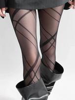 1 Pc Women'S Black Ultra-Thin Sheer Pantyhose, Irregular Rhombus Grid Non-Slip Waistband, Sexy Skin-Friendly Hosiery For Party S gray