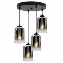 „Light Home“ pakabinamas lubinis šviestuvas – juodas „Glamour“ stiliaus stiklinis šviestuvas virš stalo, „Loft“