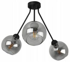 Pakabinamas lubinis šviestuvas „TRIO HAGA“ 2465/3/G su trimis stikliniais gaubtais, loft stiliaus