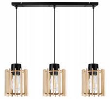 TRIJŲ ŠVIESOS ŠALTINIŲ PAKABINAMAS ŠVIESTUVAS „TIMBER“ 2357/3, MEDINIS, MODERNUS, BOHO