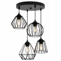 PAKABINAMAS LUBŲ ŠVIESTUVAS „EDISON“ 1502/4/OW/MIX, JUODAS, MODERNUS LOFT STILIAUS, METALINIAI GAUBTAI