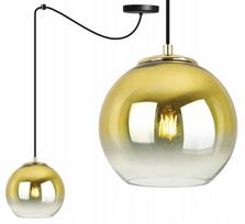 Pakabinamas lubinis šviestuvas „Light Home“ SPIDER BERGEN GOLD 2330/1/15, viengubas, juodas, su auksiniu 15 cm gaubtu