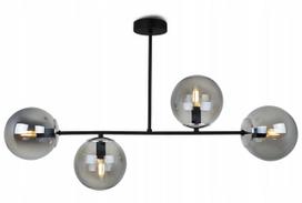 Pakabinamas lubinis šviestuvas „Light Home Tuluza“ – juodas, lofto stiliaus, 4 gaubtai