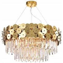Auksinė krištolinė pakabinama lubinė lempa LED Gold Glamour TOOLIGHT