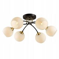 Pakabinamas lubinis šviestuvas „MEGAN“ su baltais gaubtais, 6 x E27, Krislamp