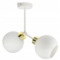 Pakabinamas lubinis šviestuvas, baltos stiklinės sferos White Glass D2 LED E27