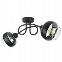 Kabantis lubinis šviestuvas – juodas sietynas su stikliniais gaubtais Black Belt PE2 LED E27