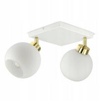 Pakabinamas lubinis šviestuvas – baltas sietynas su stikliniais gaubtais White Glass AG2 LED E27