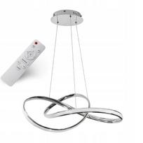 Sidabrinis pakabinamas LED lubinis šviestuvas „Krislamp Norton“ 60 cm su pulteliu, 3 šviesos spalvos