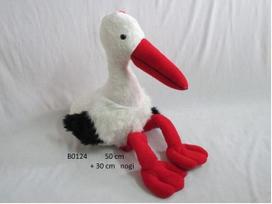 Didelis baltas gandras pliušinis žaislas - 80cm