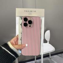 Striped pink Soft Case For iPhone 16 Pro Case iPhone 15 13 16e 11 12 14 17 Pro Max 14 Plus 17E Shockproof Anti-drop Cover iphone 11 pilka