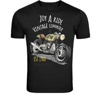 Joy Ride Vintage Motorcycle T-Shirt - Classic Biker Graphic Tee XXXXL gray