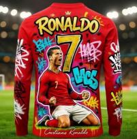 Futbolo gerbėjų pasirinkimas! Ilgarankis marškinėlis su Cristiano Ronaldo #7 Grafika, Sportinio Stiliaus. S red