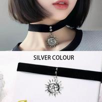 Saulės Karoliai Senoviniai Moteriški Gotikiniai Leonas Profesorius Karoliai Juodas Aksominis Juostelės Retro Saulės Choker Karoliai white