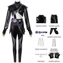 Kpop Demonas Medžiotojai Rumi Mira Zoey Cosplay Odos Kostiumas Su PU Audiniu Anime Vakarėliams Rumi,Adult XL black