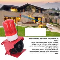 Industrial Siren Alarm Outdoor 115dB Sound Light Horn Waterproof Emergency Strobe Warn Light CN Plug 220V black