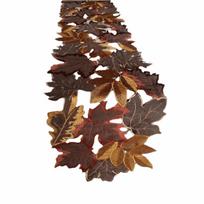 Klevo lapo stalviršio padėkliukas Daugiaspalvis stalo kilimėlis Rustic vakarienės padėkliukas Rudens dekoracija 35*176cm