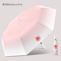 Automatic parasol Korean female small fresh sunscreen UV protection gradual change small flower weather and rain dual-purpose vinyl automatic umbrella