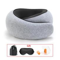 Kelioninė kaklo pagalvė Memory Foam kaklo pagalvė patogumui lėktuve Kompaktiškas ergonomiškas dizainas kelionei, kelionei automobiliu, naudojimui namuose Ideali Light gray 4Pcs