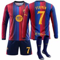 2627 Rodri Naujasis Džersis – FC Barcelona Namų ilgomis rankovėmis futbolo marškinėliai (Čempionų lygos leidimas) – Ne. 10 Yamal / Messi L