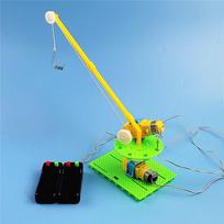 Electric Pulley Block Crane Model Kids Science Toy Technology Physics Teaching Aids Kit Learning Educational Toys for Children Y5141YY- white